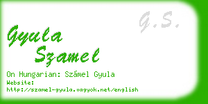 gyula szamel business card