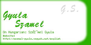 gyula szamel business card